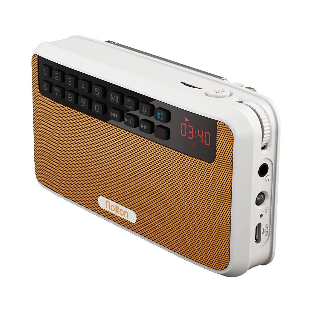 Rolton E500 Mini Bluetooth Speaker Box Support Bluetooth Phone Call/TF Card/MP3/FM Radio/Earphones/LED Light/loudspeakers/REC: Yellow