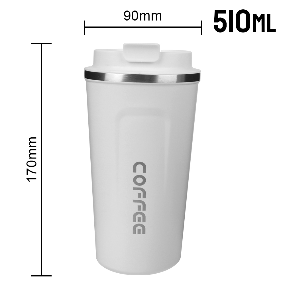 Thermo Cafe Dubbele Rvs Koffiemok voor Thee Water Koffie 380/510ML Leak_Proof Reizen Thermo Cup auto Thermos Mok: YELLOW