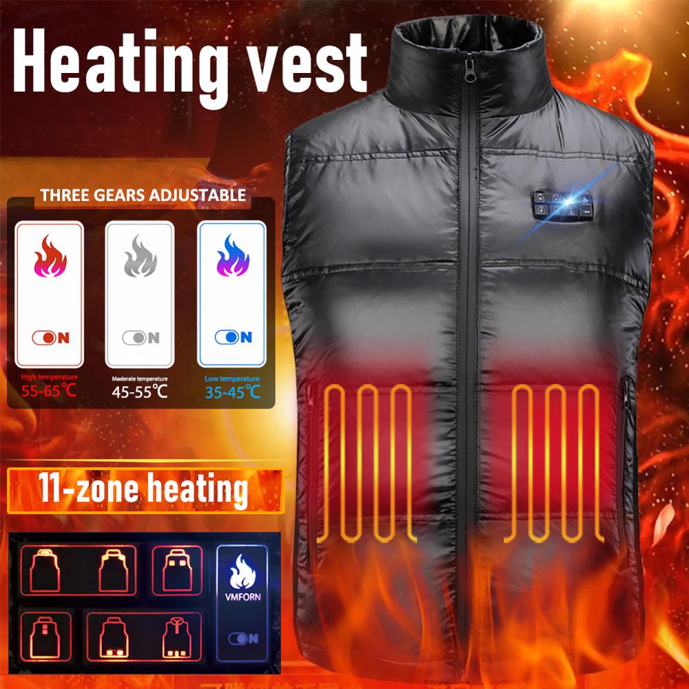 Heating Vest 11 Areas Heater 3 Intelligent Temperature Control USB Infrared Heated Vest jacket Electric for Men Women Sports C