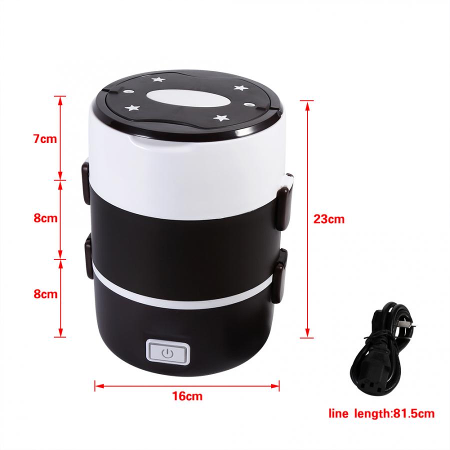 Boîte à déjeuner chauffante électrique à 3 niveaux, ensemble de récipient chauffant pour aliments, Bento Portable 220V cuisine