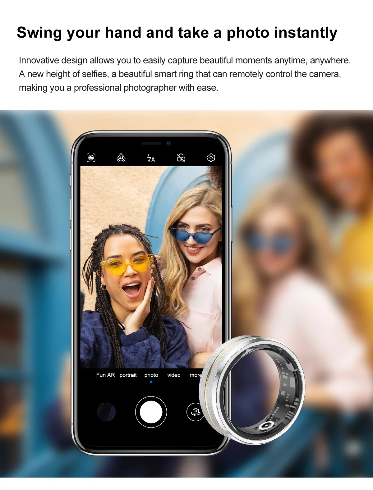 Anillo inteligente 2025 para hombres y mujeres, control del ritmo cardíaco y del oxígeno en sangre, múltiples modos deportivos IP68, anillos inteligentes impermeables para Android IOS