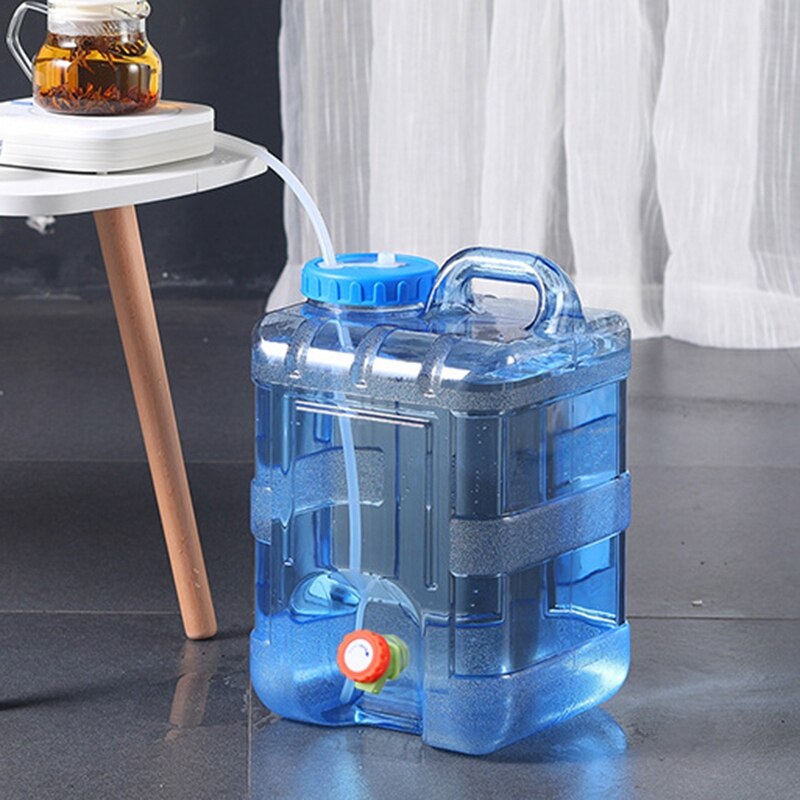 15L Water Bucket Food Grade PC Home Water Storage Container with Lid Faucet