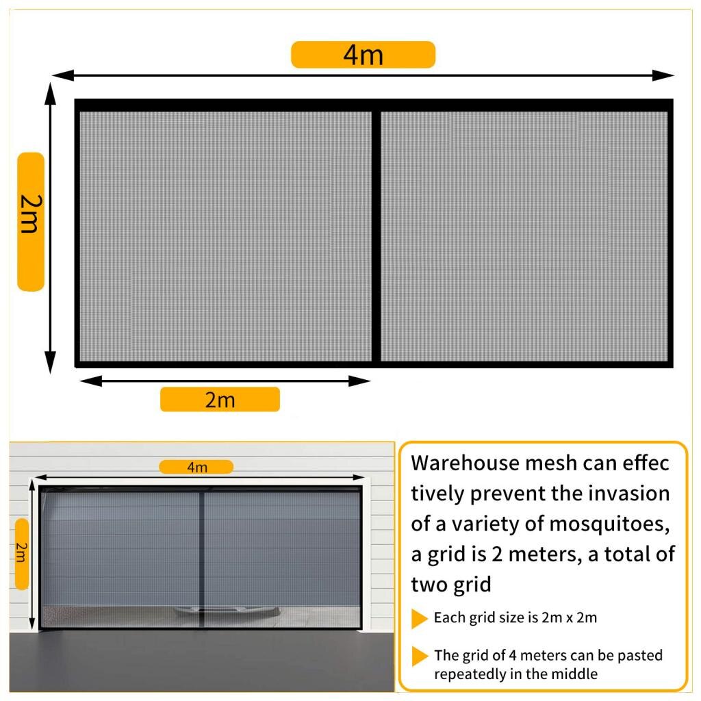 Magnetische Garagedeur Screen 13x6.5FT Voor Een Auto Garage Past Garagedeur Grootte Tot 155 "X 78" duurzaam Fiberglass Black