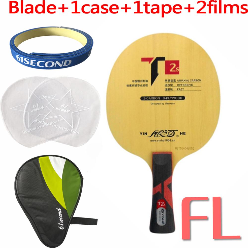 YINHE T2S Tafeltennis Blade (T-2S, 3 + 2 Hinoki Carbon, PRIMORAC CARBON Structuur) t2 Racket Ping Pong Bat Peddel Peddel: FL with H 1 case