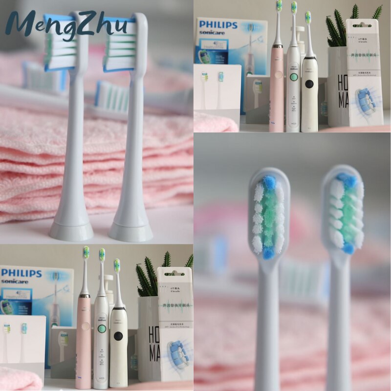 6pcs Toothbrush Heads for HX3 HX6 HX9 Series, Fit Plaque Control, Gum Health, FlexCare, HealthyWhite, Essence+ EasyClean
