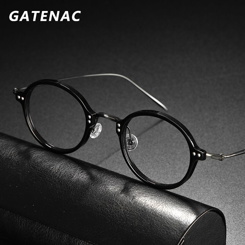 Jahrgang Titan Brille Rahmen Männer retro Runde Brillen Frauen Luxus transparent Myopie Optische Brillen