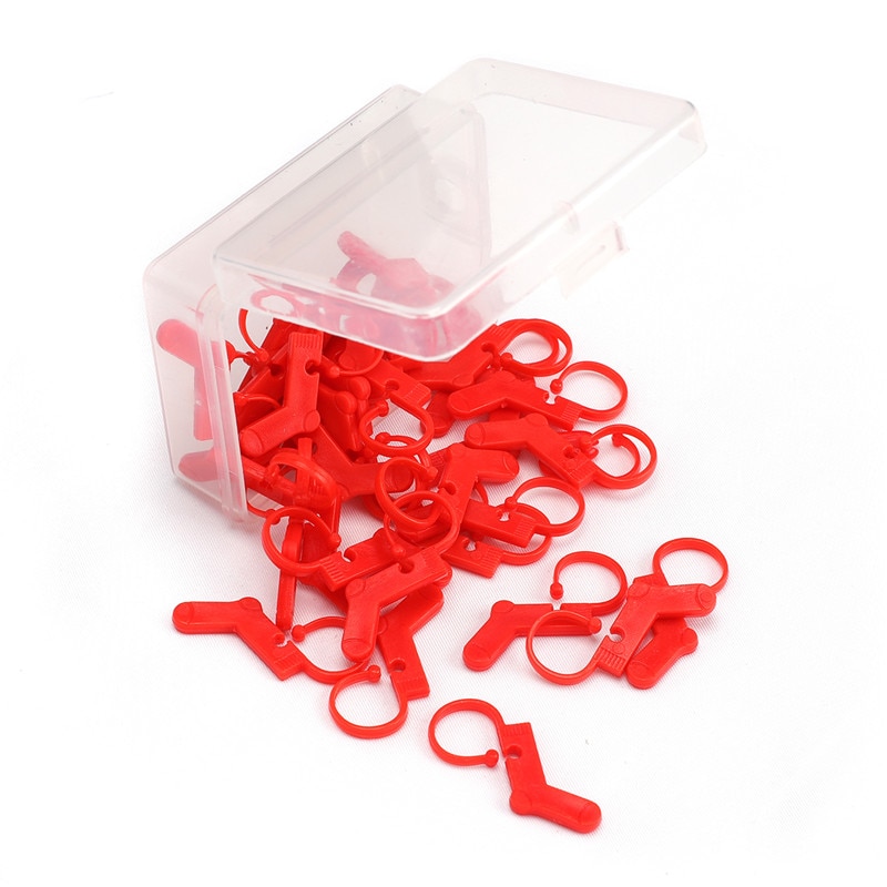 40 Pcs Rode Locking Stitch Markers Plastic Haakt Breien Locking Stitch Breien Houder Naaien Accessoires Voor Kerst Cadeau
