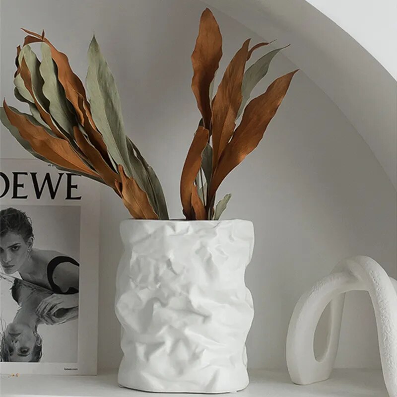 Heimat Kunsthandwerk Dekor Vase nordisch Faltige Papiertüte Blumentopf Blumen Kunst Einsatz Schreibtisch Ornamente Bestes