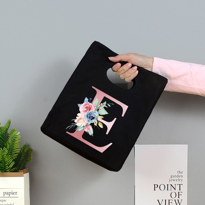 Różowe litery Unisex przenośna torba na Lunch izolowane pudełko na Lunch Tote Bag biuro lodówka pojemnik torba do przechowywania żywności Tote Bag: 9pinkE