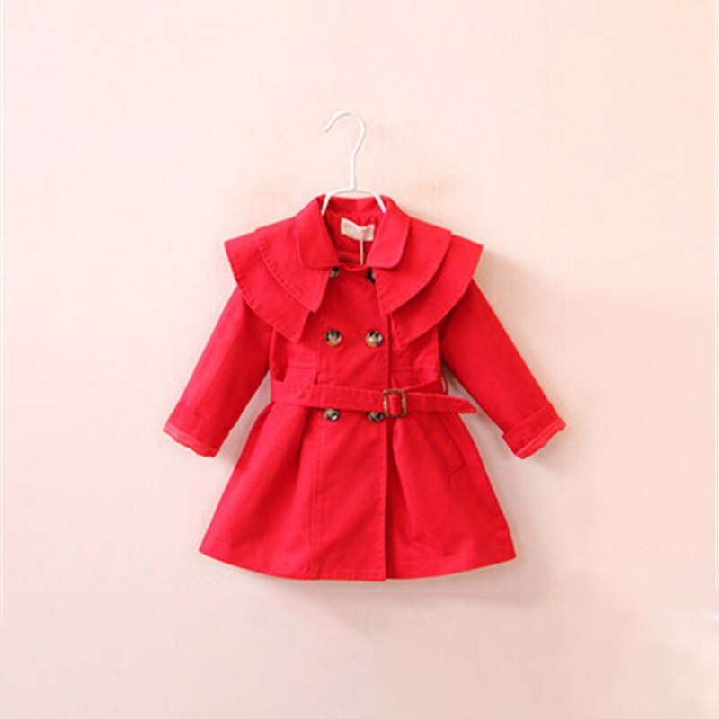 Kids Windjack Trenchcoat Kinderen Wind Jas Meisje Peuter Jas Geul Voor Kinderen Herfst Winter 3-8Y Formele Kind Jas: XLMqmy061005-red / 3T