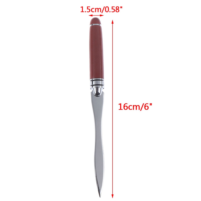 1pcs Wood Handle Letter Opener Stainless Steel cut paper Knife Split file envelopes
