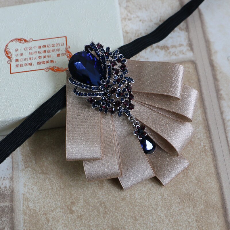 I-Remiel Tessuto di Alta Qualità strass del Legame di Arco Spilla Spille Maschile Del Fiore Archi di Nozze Sposo Uomini di Bowtie Brooces Gioielli accessori: 7