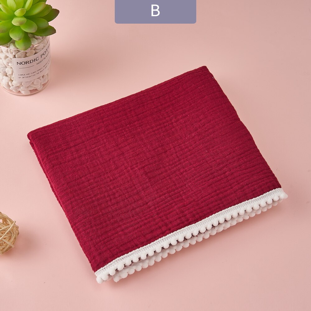 Elinfantile 1 pièces 100% coton 80*65 Cm bébé boule gland couverture garçons et filles coton gaze serviette de bain bébé lange d'emmaillotage serviette: B-baby bath towel