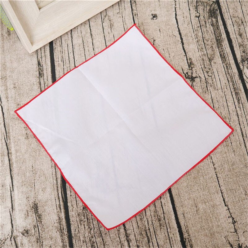 Vallitsevat nenäliinat tasku puuvilla valkoiset nenäliinat häihin rento yksivärinen tasku neliömäinen pyyhe 23*23cm hanky: Punainen