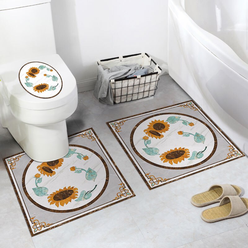 DIY Toilet Sticker Bathroom for Home Decor Decal Poster Background Stickers Modern Floor Mural Self Adhesive Wallpaper: B03