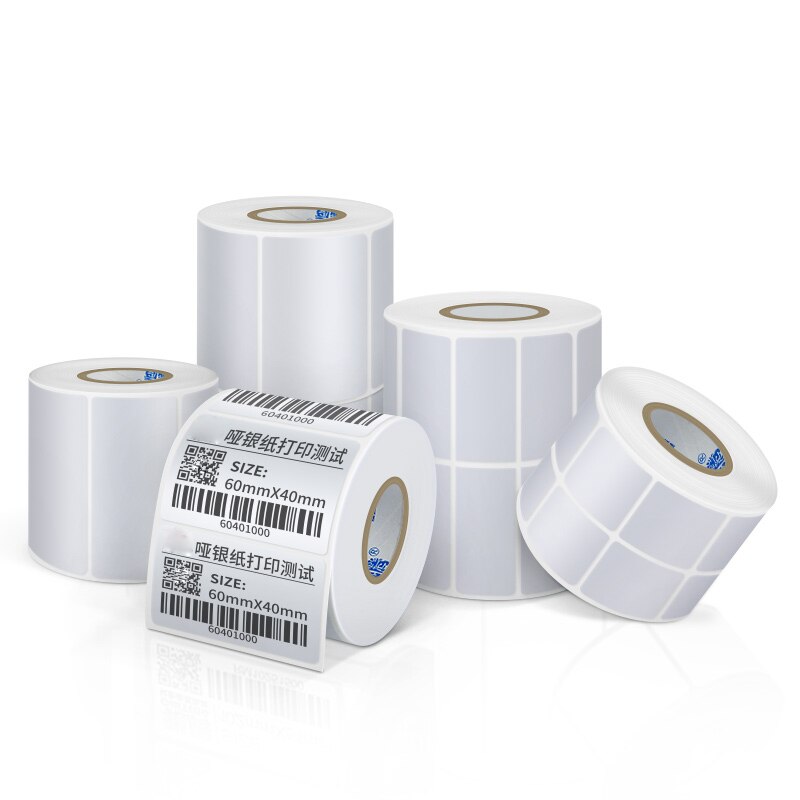Pet label Sticker paper self-adhesive label pet paper thermal transfer Silver PET Label barcode printer Waterproof Tearproof o