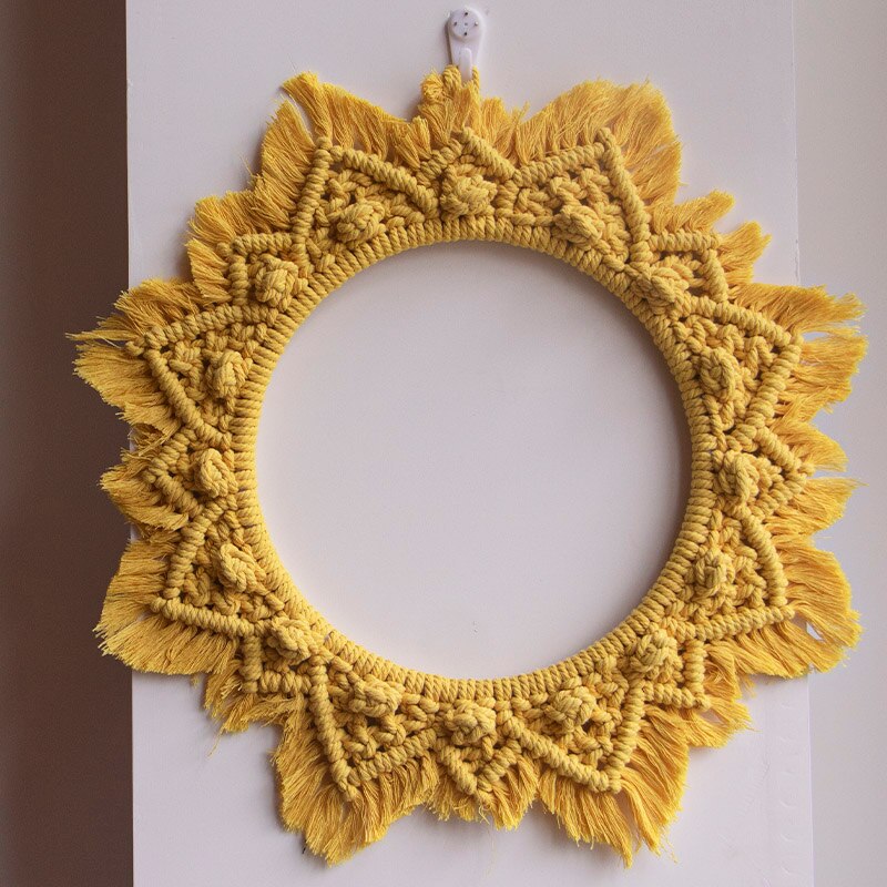 Boho Kerst Wandtapijt Ronde Macrame Mandala Decor Katoen Geweven Krans Muur Opknoping Kerst Decoraties Voor Thuis Slaapkamer