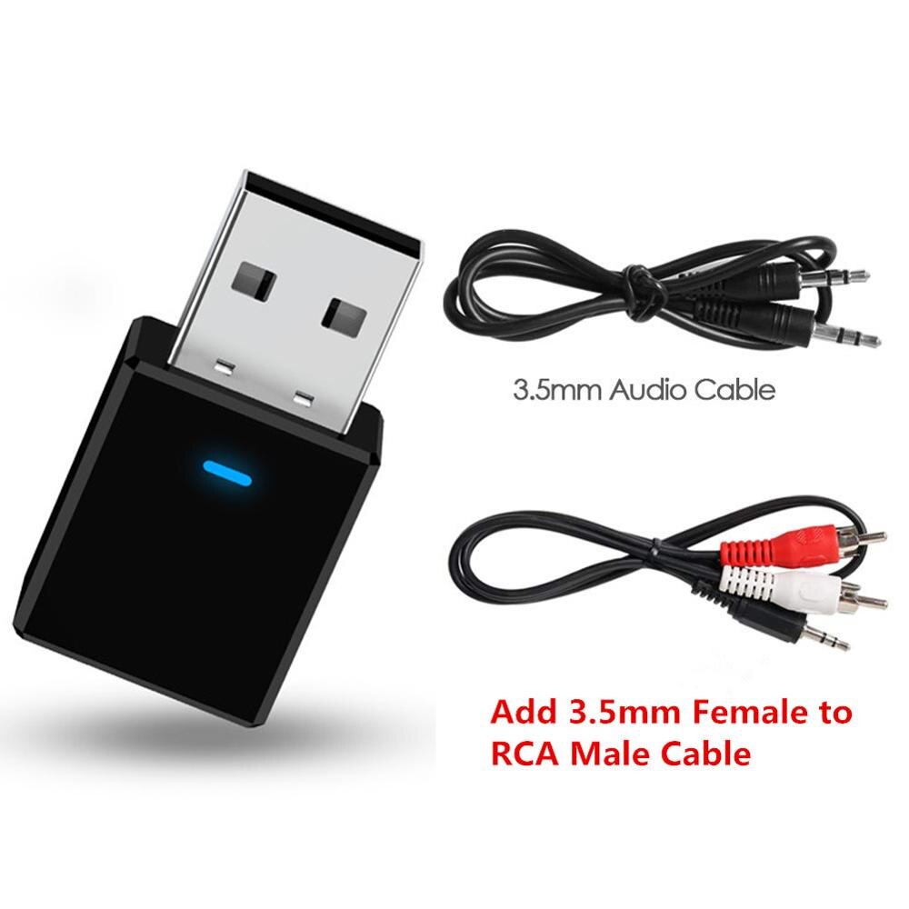 5.0 bluetooth sändare mottagare mini 3.5mm aux stereo trådlös bluetooth adapter för bil musik bluetooth sändare för tv: Färg 3 lägg till rca-kabel