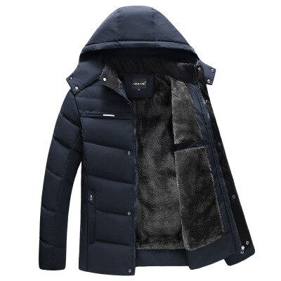 Dad winter jacket middle-aged and elderly men's winter jacket middle-aged men's warm cotton jacket grandfather Down jacket: Navy Blue / Asian-XXXL(EUR XL)