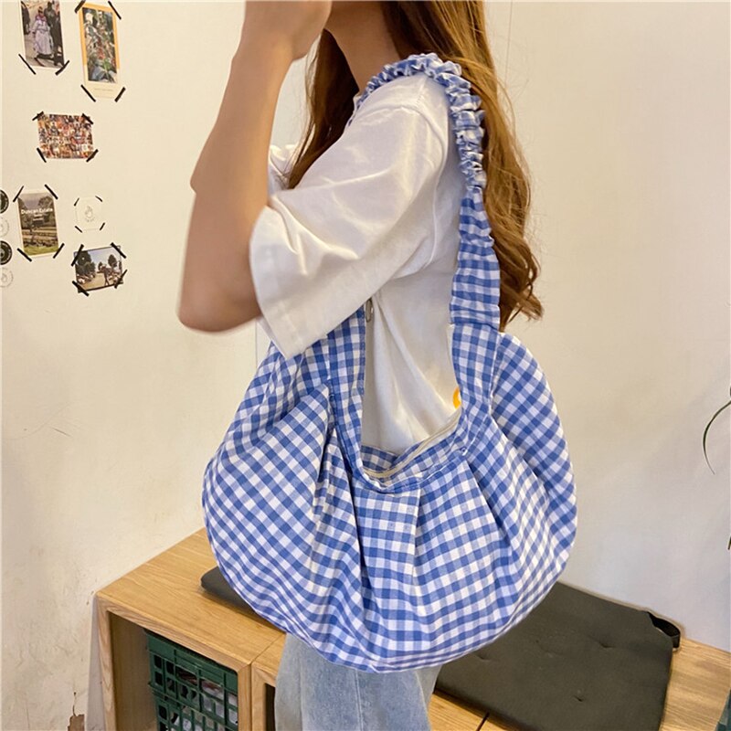 Youda Original Women Shoulder Bag Shopping Bags For Ladies Classic Female Handbags Casual Tote Cute Girls Handbag: Blue