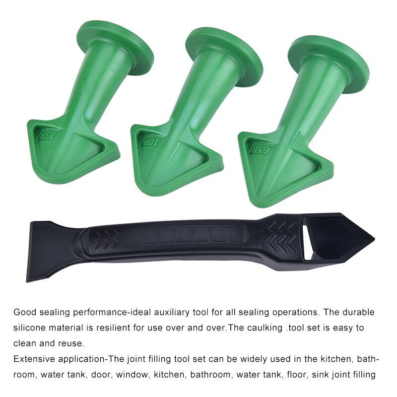 Caulk Nozzle&Scraper Set Caulk Tools Caulk 4pcs/set Finishing Tool Kit Caulk Nozzle Scraper Set Reusable Scraper