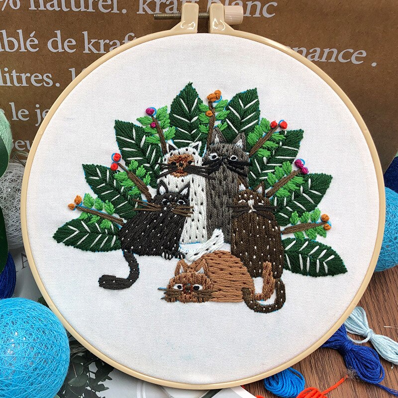 Diy broderi med hoop dyr håndarbejde håndarbejde til begyndere korssting kits maleri sybånd kunst hjem indretning