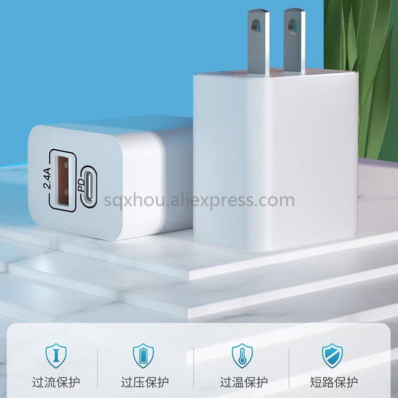 10 stück 12w usb + pd schnelllade-ladegerät mit  qc3.0 eu/ us-steckern (typ c) für samsung iphone  x 8, 11, 12, 13 mini, pro max: Uns