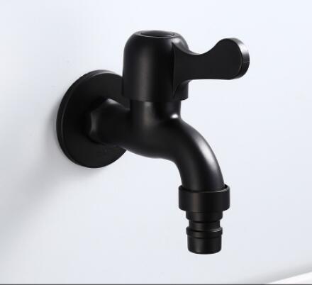 Washing Machine Faucet Mop Black Bathroom Faucet Stainless Steel Tap Outdoor Garden Tap Decorative Kitchen Tap WC Bibcock: style 1