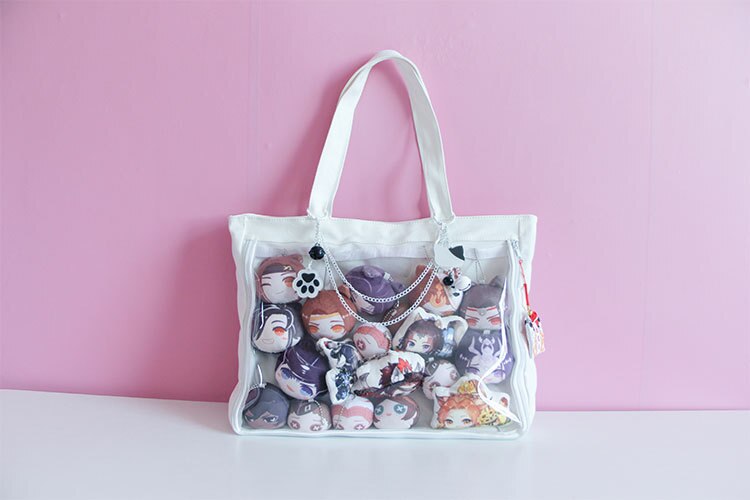 Ita Bag Lolita Style Shoulder Bags One side Lovely Kawaii Women Clear Bag Schoolbags For Teenage Girl Candy Sweet Itabag Handbag: white
