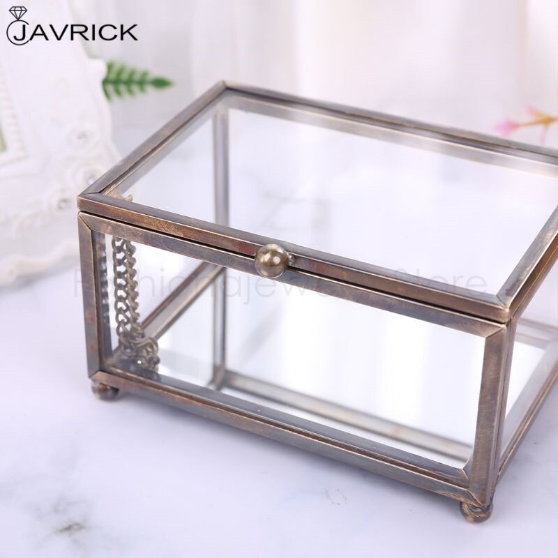 Transparent Glass Ring Box - Eternal Flower Storage Holder - Nordic Home Decor Ornament