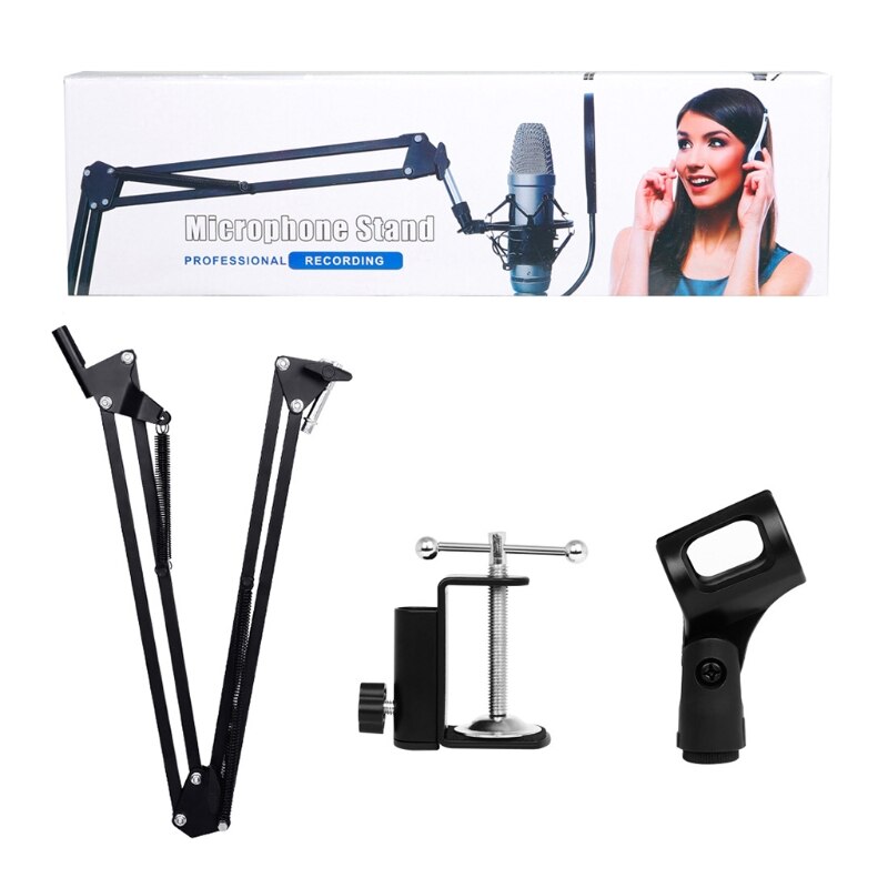 Microphone Scissor Arm Stand Desktop Mic Clip Holder Tripod Live Cantilever Bracket Microphone Bracket Extendable