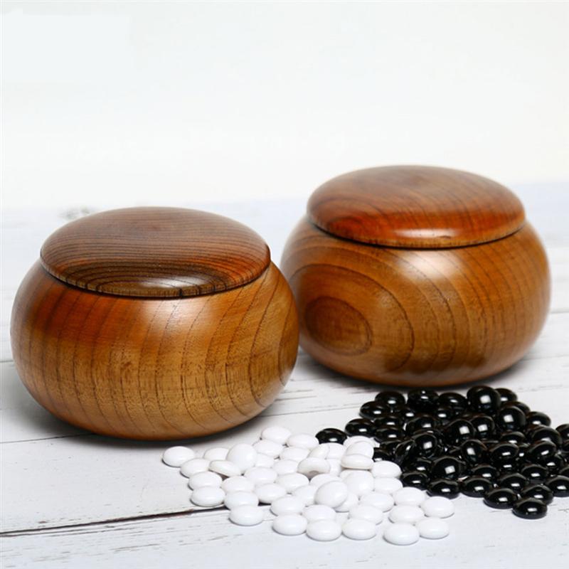 1pc Jujube Holz Gehen Schach Spiel Steine Lagerung Können Weiqi Stücke Gehen Schüssel Kasten Panzer Krug Für Spielhaus Hause