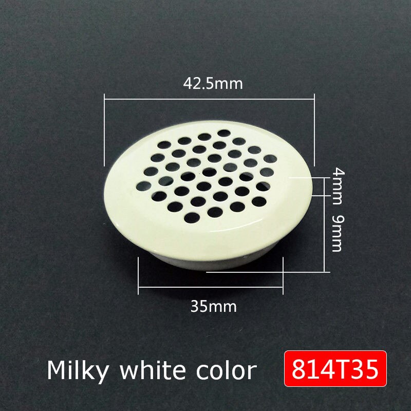 4 stk mælkehvidt skab luftspjæld lameller mesh hul rundt rustfrit stål flad overflade konveks overflade 19mm/25mm/30mm/35mm/53mm: Konveks hul dia .35mm