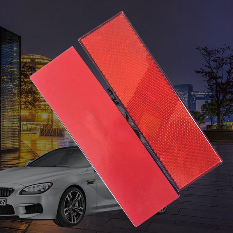 1Pair Car Truck Bumper Safety Warning Reflective Strip Night Driving Secure Reflector Sticker Decals Auto Exterior Accessories