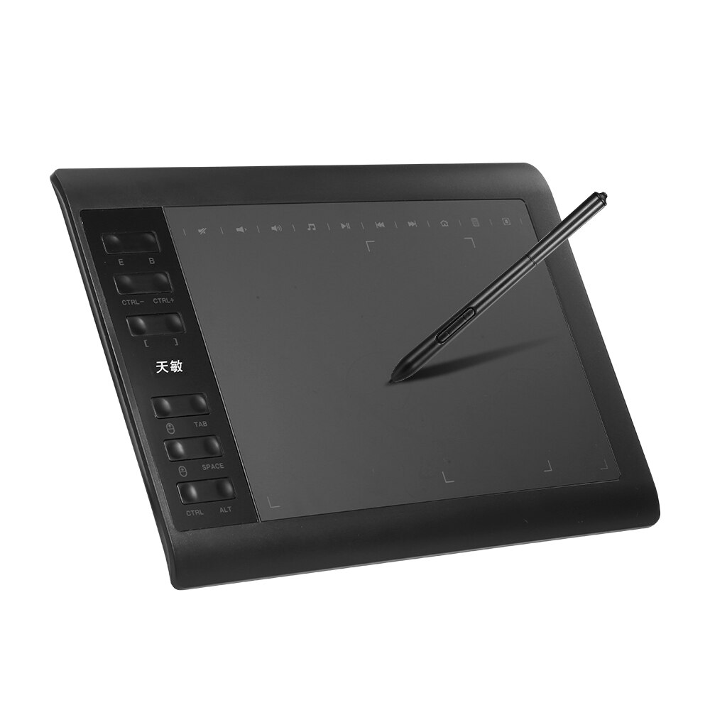 10moons-tableta gráfica 1060 Plus, tablero grande de 10x6 pulgadas, área exclusiva de pintura telefónica con bolígrafo pasivo de 8192 niveles, 5080 LPI: Default Title