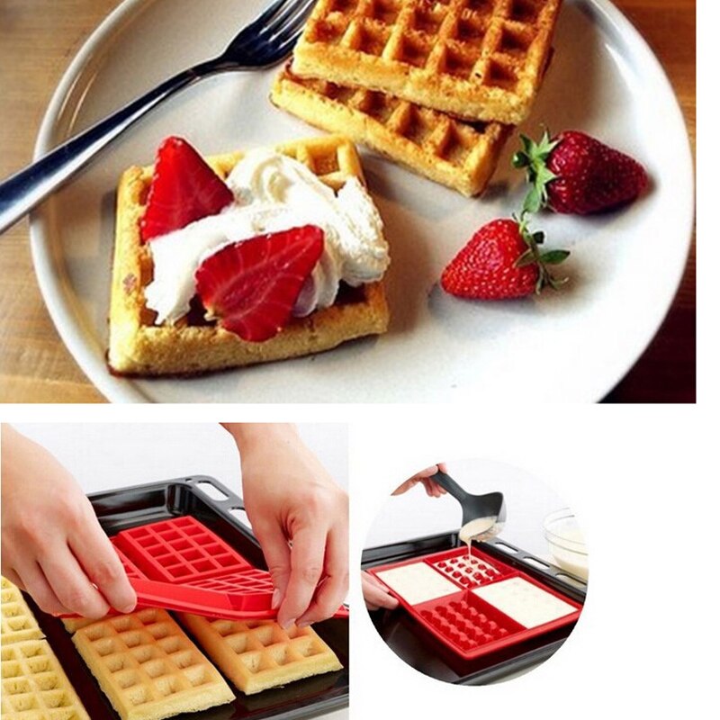 Diy Siliconen Wafel Mold Cake Chocolade Craft Candy Bakken Cookie Muffin Bakvormen Koken Gereedschap Wafel Maker Bakken Tray Mold