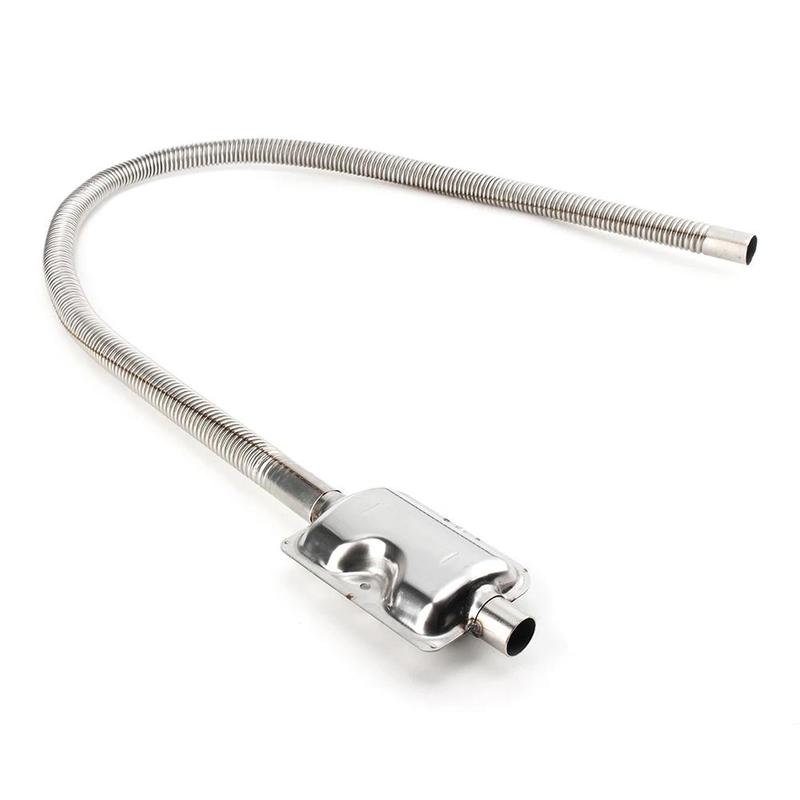 Automotive Steel Exhaust Pipe Corrugated Round Pipe 120CM Long Car Heater Parking Muffler: Default Title