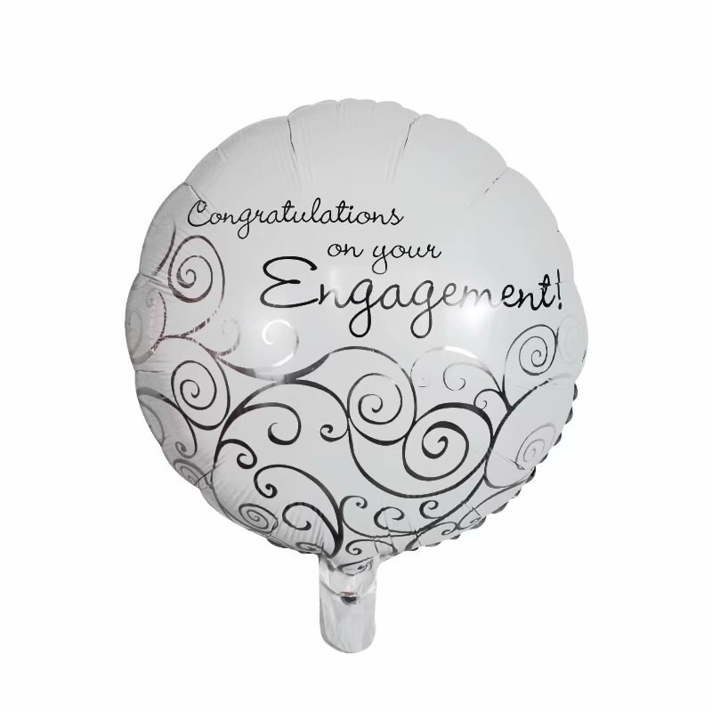 2 uds 18 pulgadas ronda oro blanco brillo impresión Sr. Y Sra. Globos de papel de aluminio de amor de la novia matrimonio decoración de la boda de Día de San Valentín suministros para eventos: Gris claro
