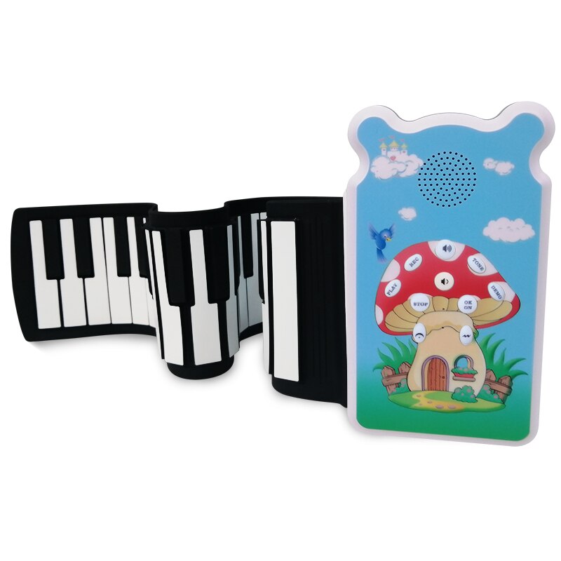 49 Keys Roll Up Piano Foldable Portable Hand Roll Piano with Built-in Loudspeaker: 49K5 mushroom