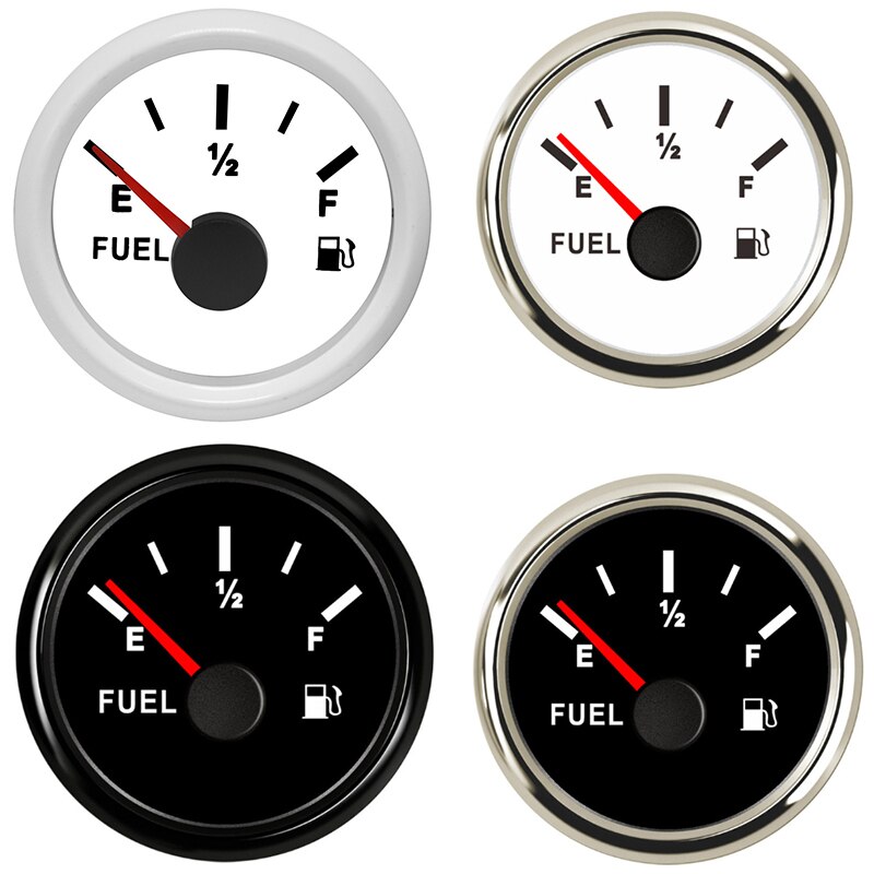 Universal 52MM Waterproof Pointer Fuel Level Gauge meter for Car Truck Yacht Boat Fuel oil Gauges red tank indicator 12V 24V