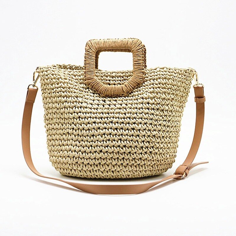 Neue beliebte frauen stroh tasche papier schultern hand-woven tasche kunst und hobby karte woven tasche strand tasche