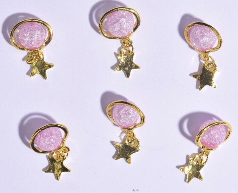 10-16mm 10pcs Zircon Nail Charms Pierced Fingernail Jewelry 14 Styles of Charms Pearl L-Long Reusable nail nail charms: JE423-10pcs