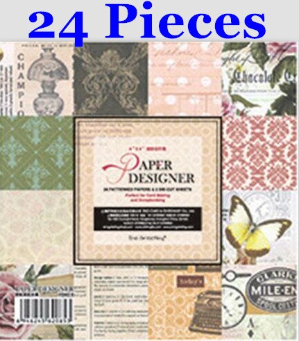 6‘’ Multi Style Scrapbooking Paper Pack Origami Art Craft DIY Photo Album Craft Scrapbook Paper Background Pad Paper Card Making: DSM018 24Pieces