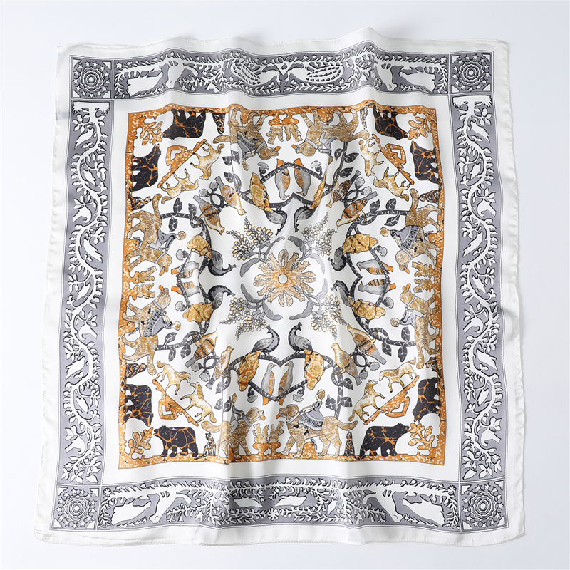 Silketørklæde firkantet kvinder top sjaler print hals tørklæder forår sommer bandana foulard femme