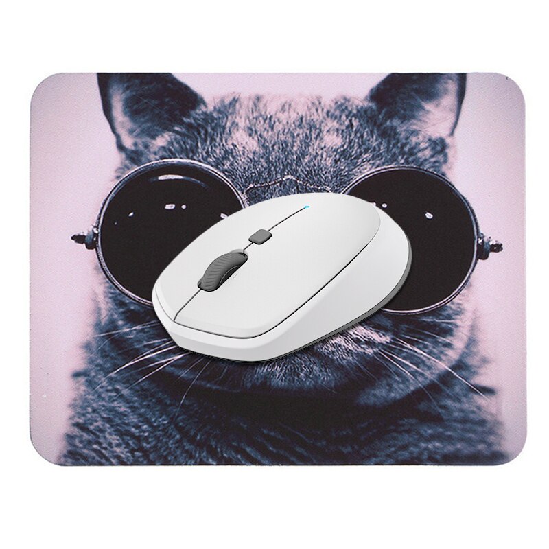 Tapis de souris mignon lunettes de soleil chat image anti-dérapant Portable confortable ordinateur Portable tapis de souris tapis de souris en caoutchouc tapis de souris pour souris optique