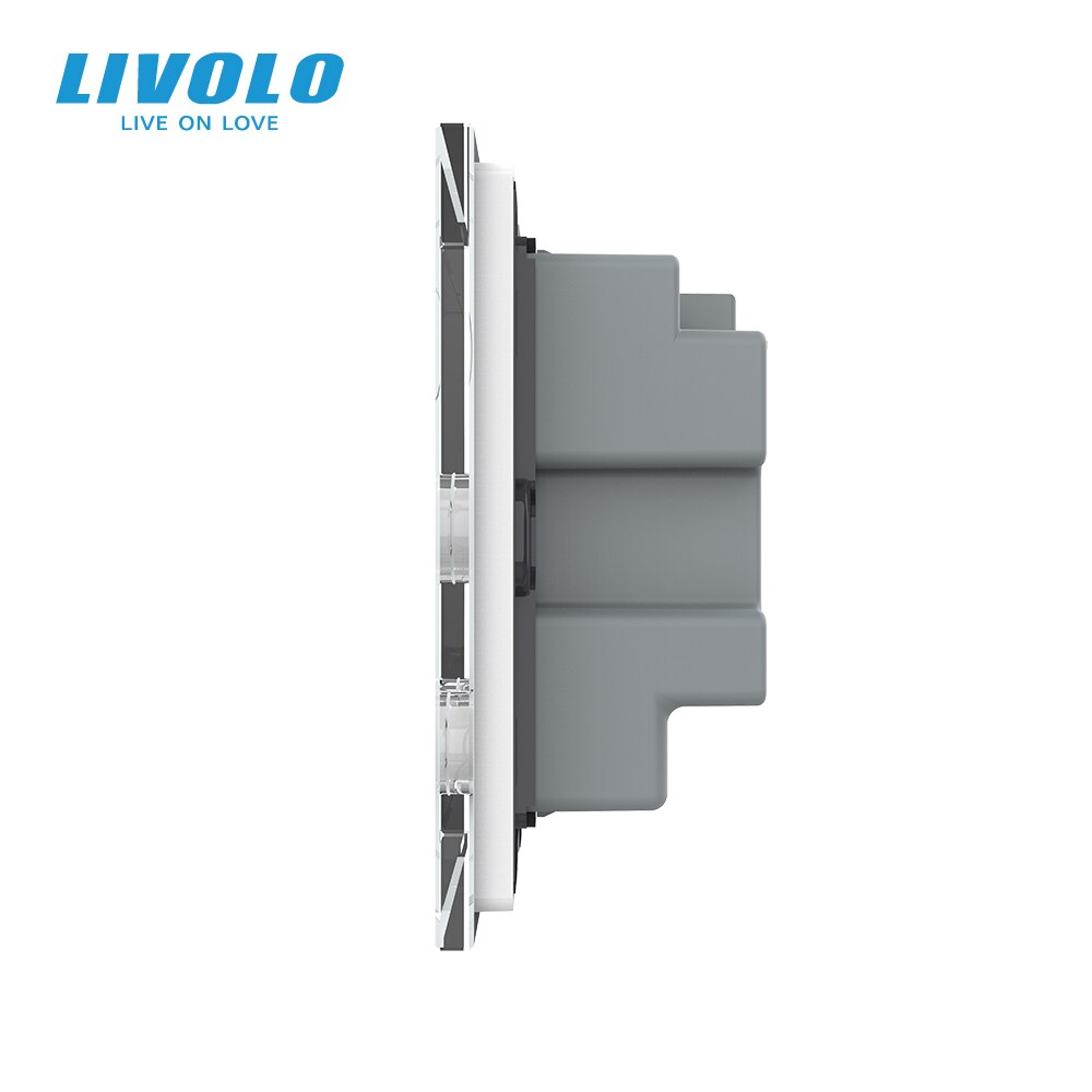 Livolo UK standard 15A Wall Power Socket, Touch Function Control, Ground Wires Link, 220-250V, Remote Control