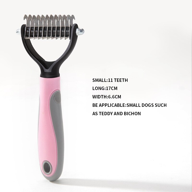 Hond Borstel Huisdier Kam Huisdier Verzorgen Borstel Hond Haar Remover Pet Grooming Hair Brush Pet Hair Remover Hond Grooming Pet borstel: Pink trumpet