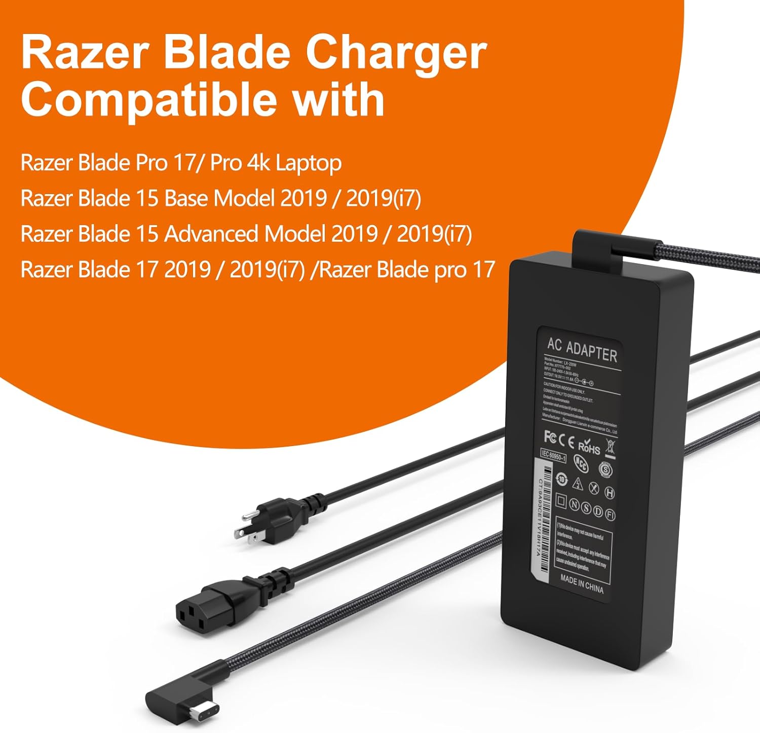 230 W 19,5 V 11,8 A Laptop Ladegerät Für Razer Blade 14 15 17 RTX3060 RTX3080 RTX2070 GTX1060 GTX1070 RTX 3070 Adapter Netzteil
