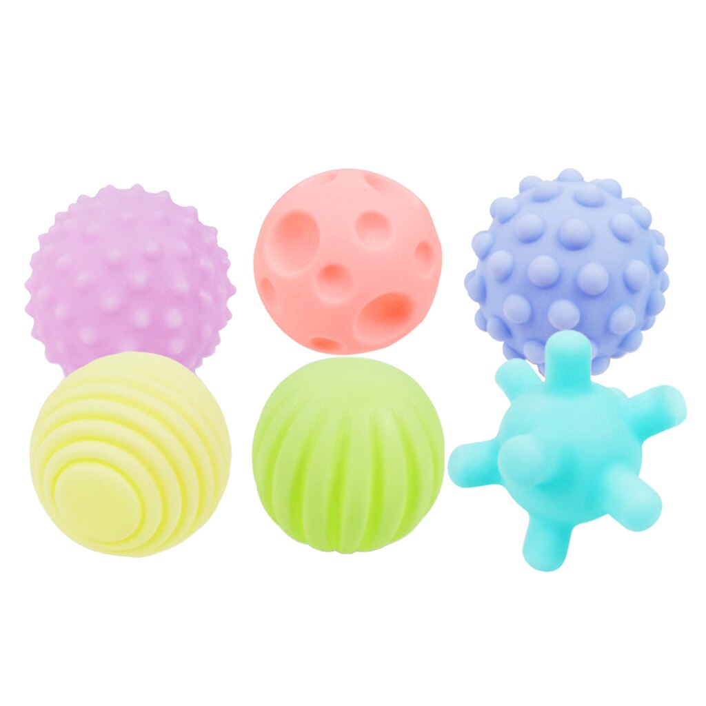 6 stk børn børn spædbørn teksturerede multi bolde farverige gribe færdigheder sensorisk baby berøring hånd spædbarn sansebolde legetøj: Lysegrøn