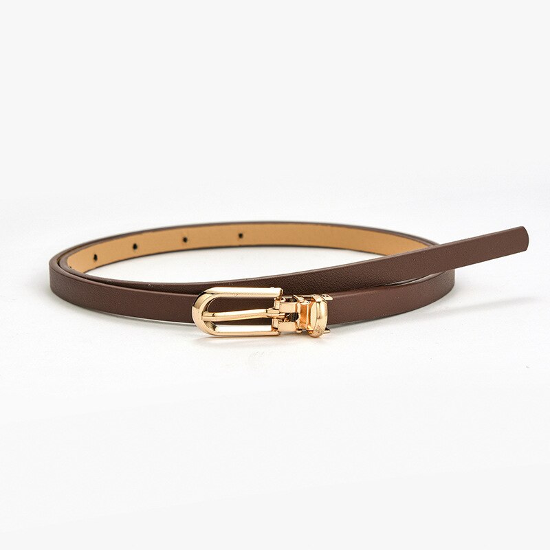 Women Thin Belt Pants Jean Waist Belt Candy Color Waist Strap Alloy Pin Buckle Waistbands Pu Leather Adjustable Belts For Dress